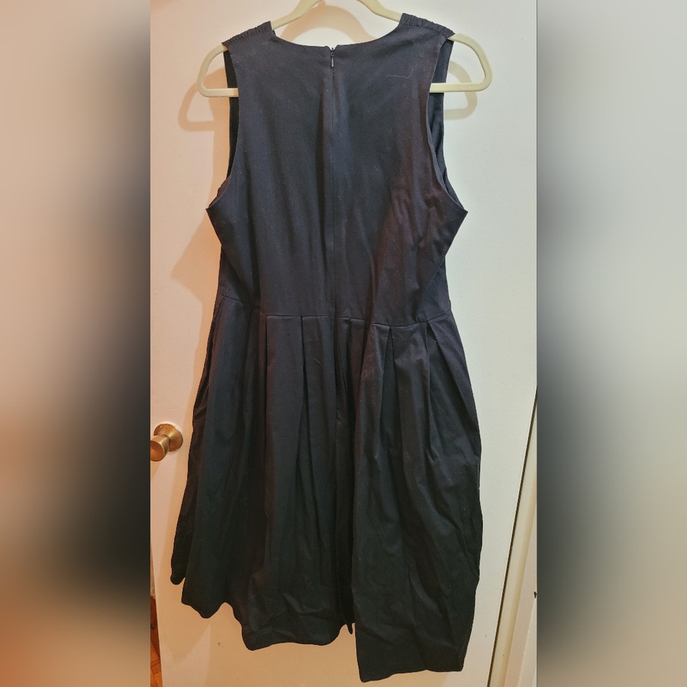 Belle Poque black cotton retro style midi aline dress XL - Picture 3 of 6